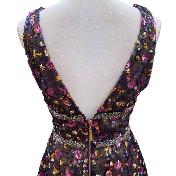 Bronx And Banco Barbara Flared Dress Purple Sequin Women's Size 6 - Picture 6 of 8